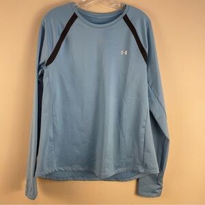 Under Armour Cold Gear Fitted Long Sleeve Thermal Blue Athletic Top Large XL